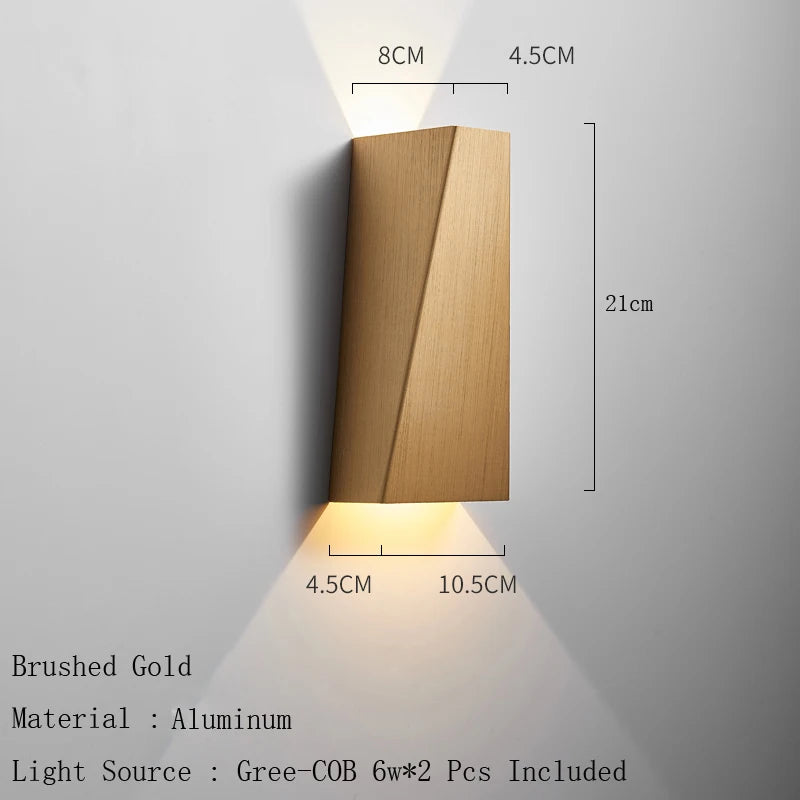 Applique murale LED moderne en aluminium – lampe design géométrique haut et bas
