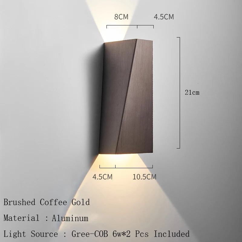 Applique murale LED moderne en aluminium – lampe design géométrique haut et bas