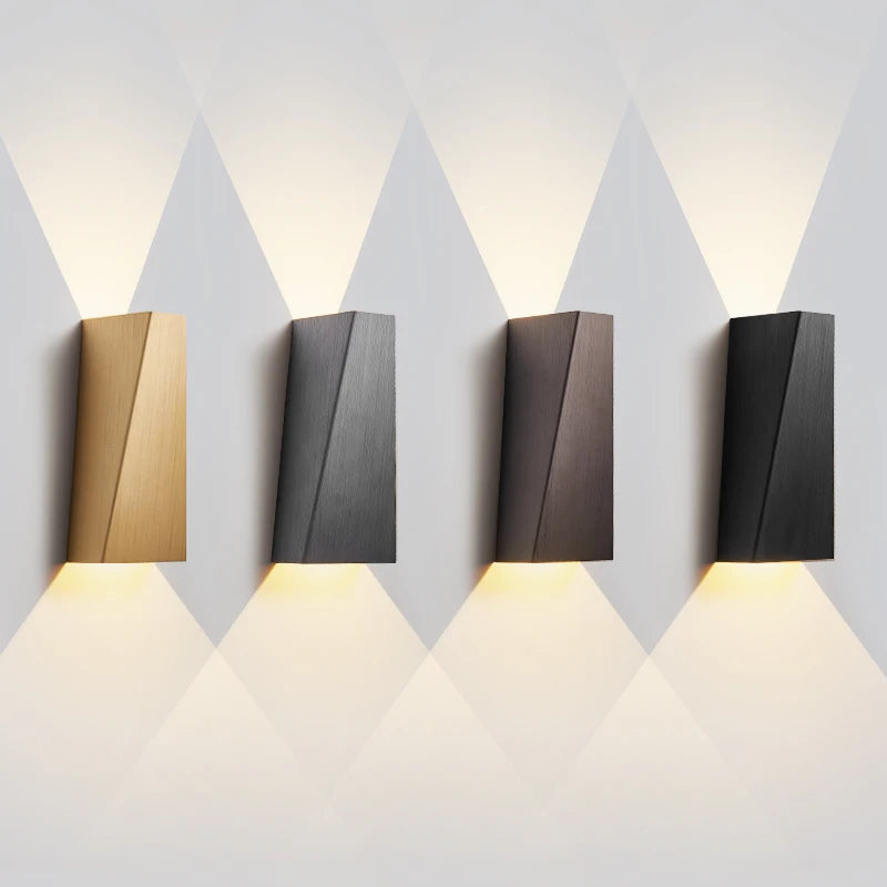 Applique murale LED moderne en aluminium – lampe design géométrique haut et bas