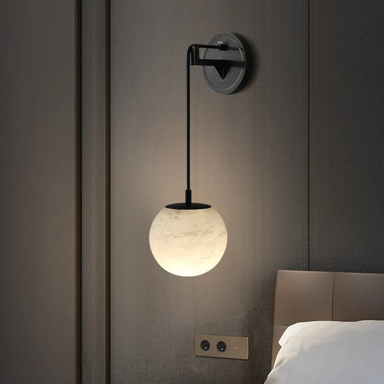 Applique murale LED moderne en cuivre et marbre