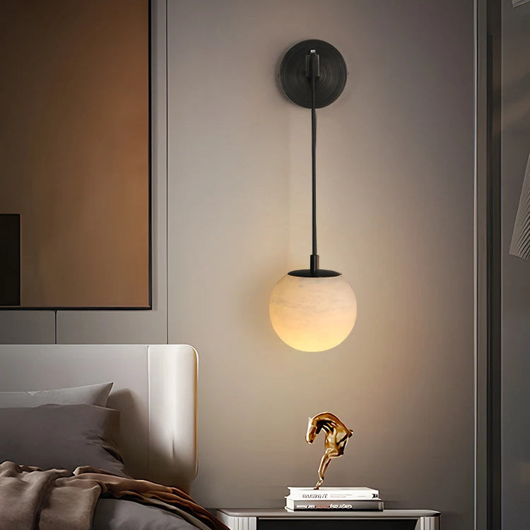 Applique murale LED moderne en cuivre et marbre