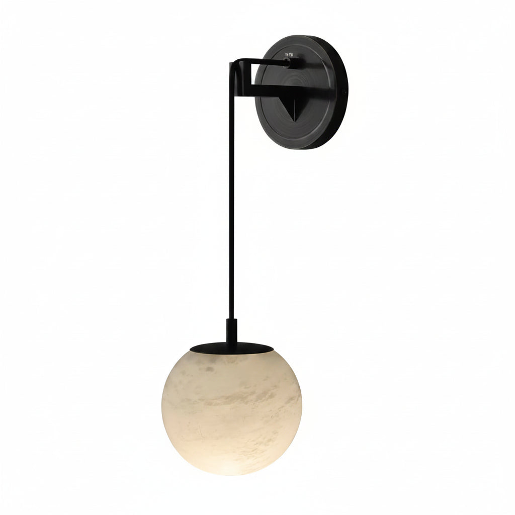 Applique murale LED moderne en cuivre et marbre