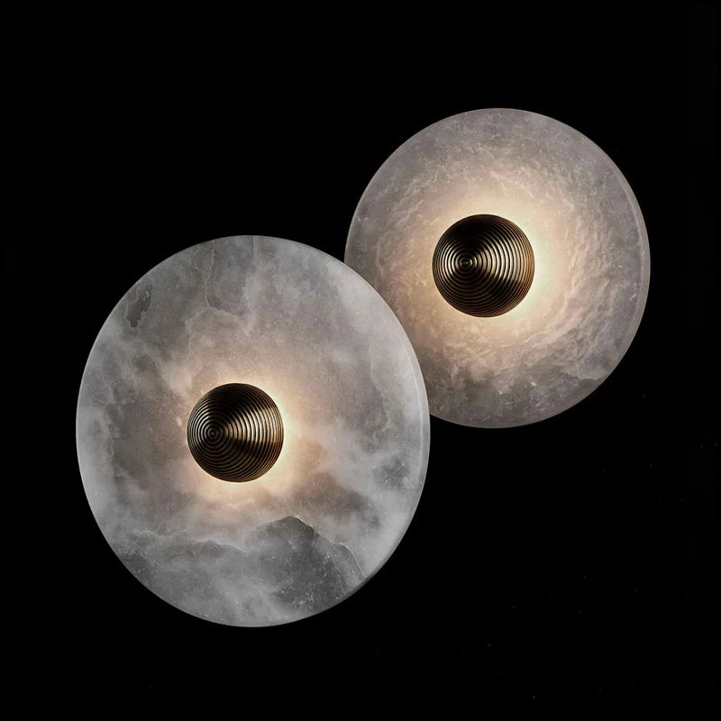 Applique murale LED moderne en marbre et aluminium – lampe design élégante