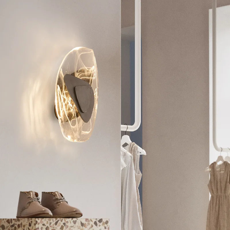Applique murale LED moderne en métal et verre style nordique