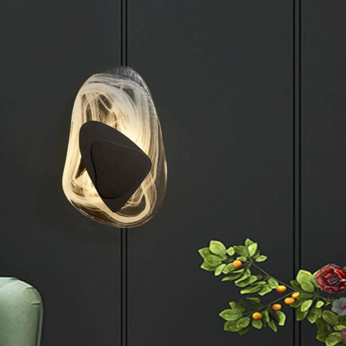 Applique murale LED moderne en métal et verre style nordique