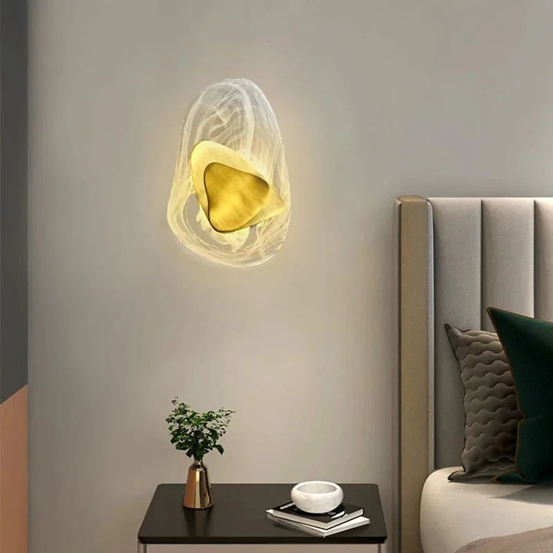Applique murale LED moderne en métal et verre style nordique