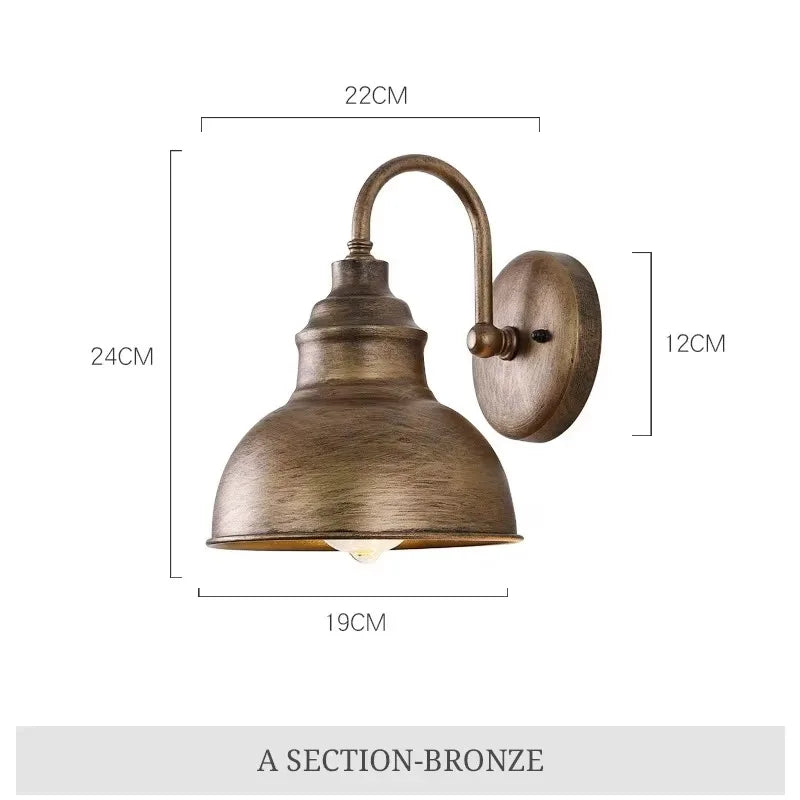 Applique murale LED noire rétro