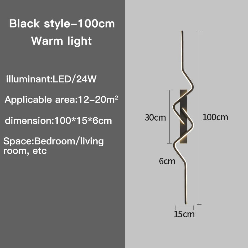 Applique murale LED nordique – Lampe aluminium pour salon et escalier