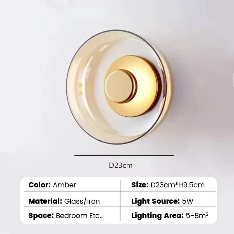 Applique murale LED nordique design en verre