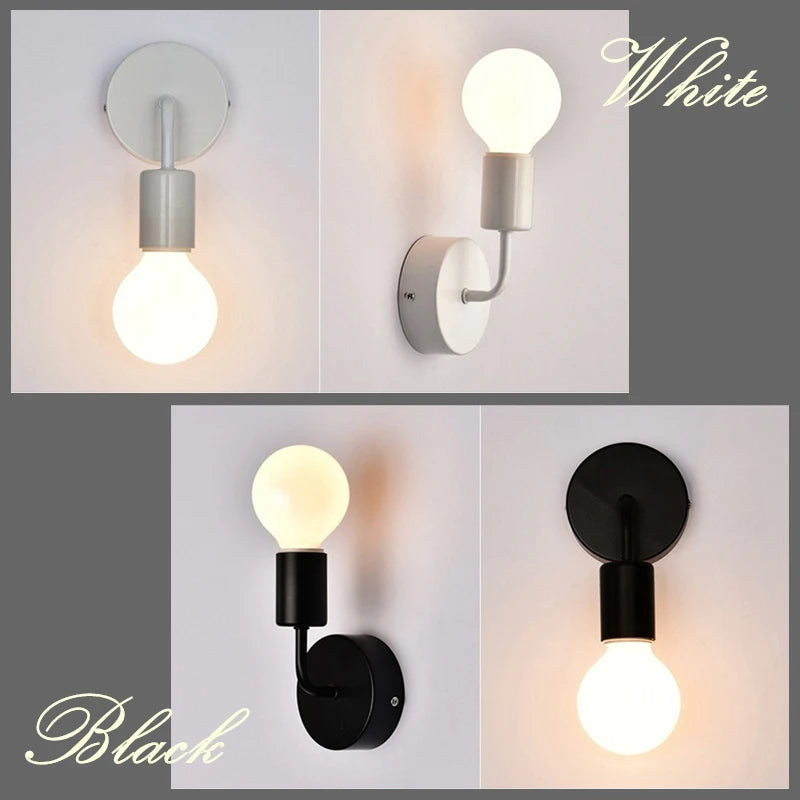 Applique murale LED nordique métal noir