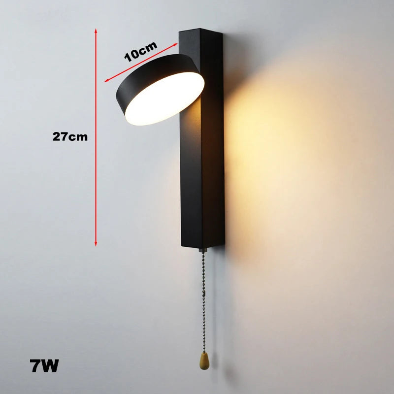 Applique murale LED scandinave – Interrupteur à tirette