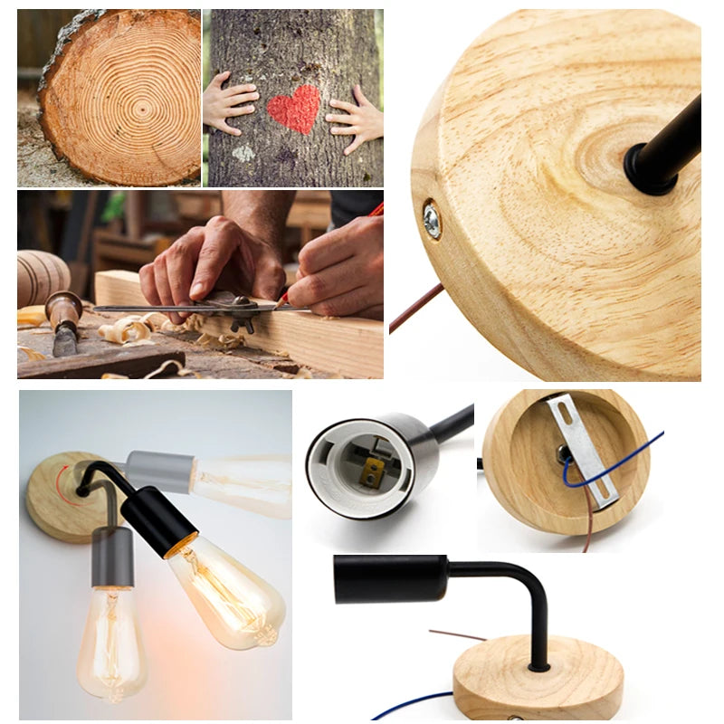 Applique murale LED vintage en corde de chanvre