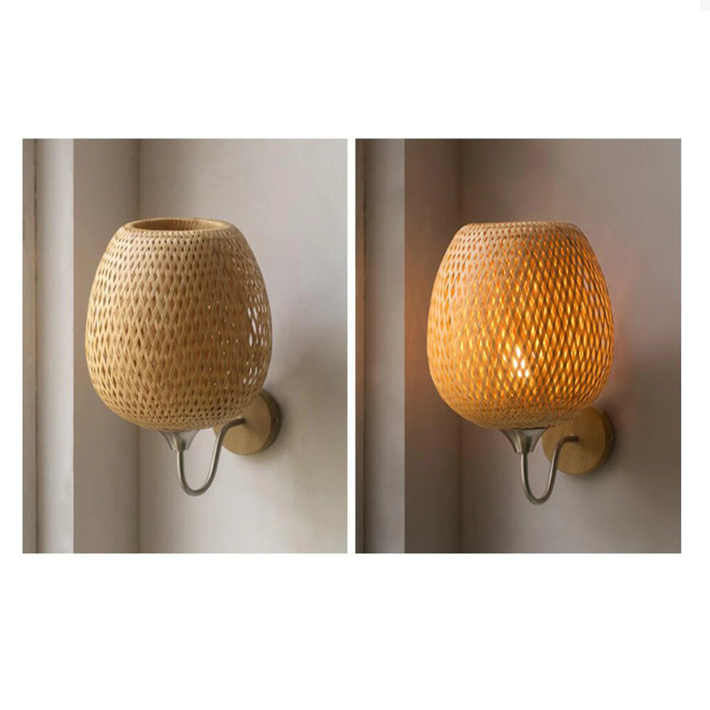 Applique murale bambou et rotin vintage