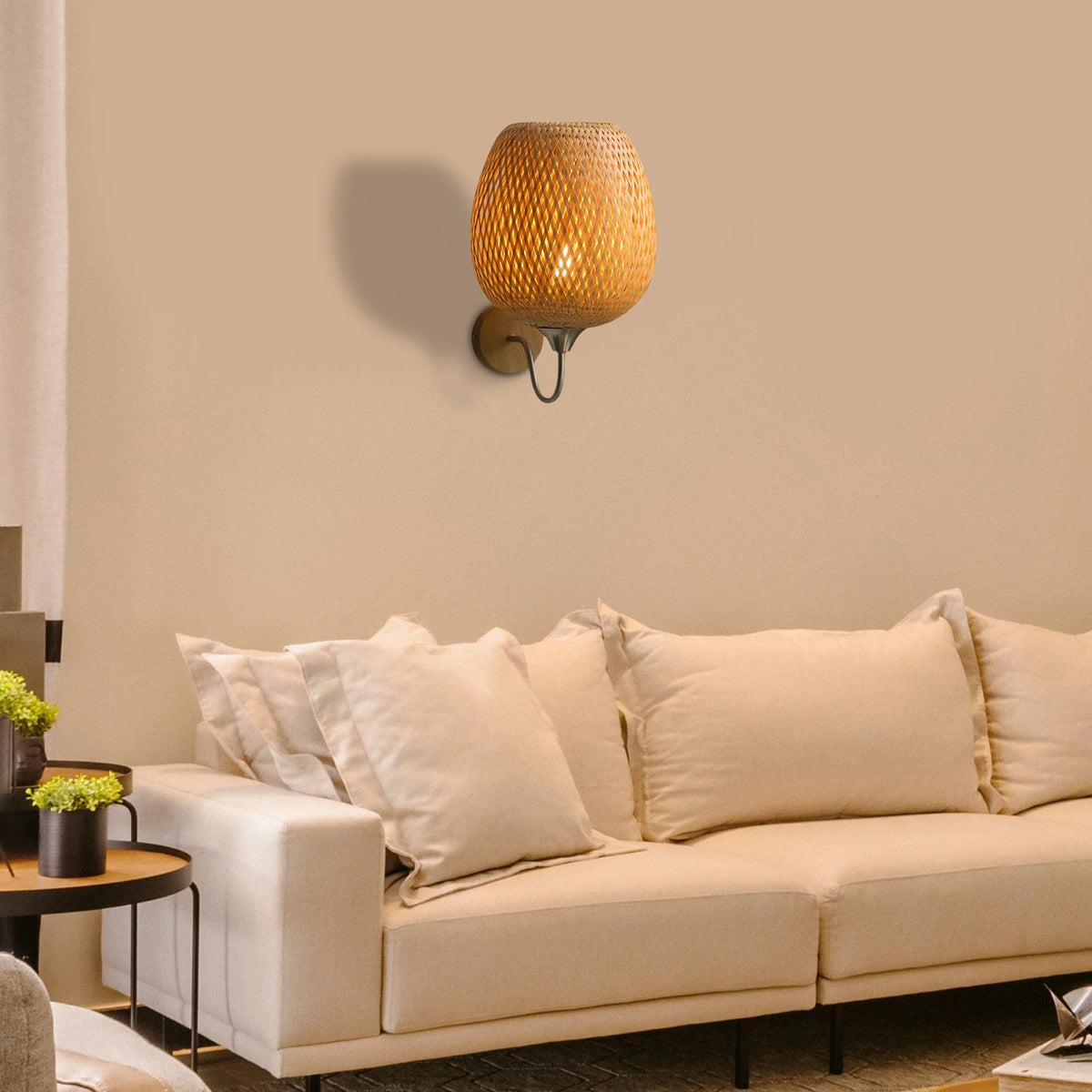 Applique murale bambou et rotin vintage