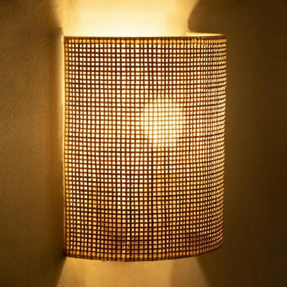 Applique murale bambou et rotin vintage E27