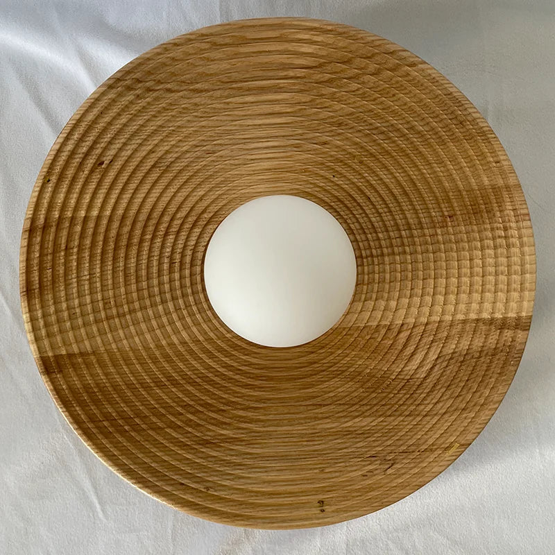 Applique murale bois style japonais – lampe LED design naturel