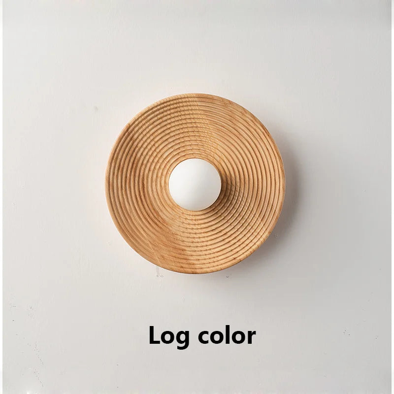 Applique murale bois style japonais – lampe LED design naturel
