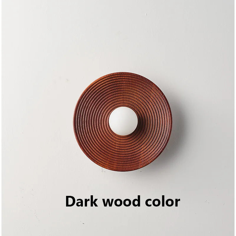 Applique murale bois style japonais – lampe LED design naturel