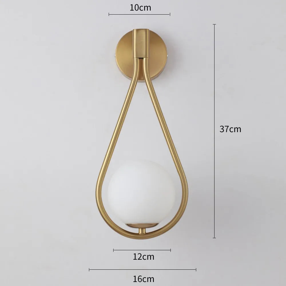Applique murale boule de verre teinté LED