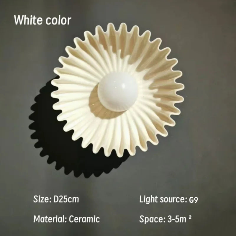 Applique murale céramique tournesol LED