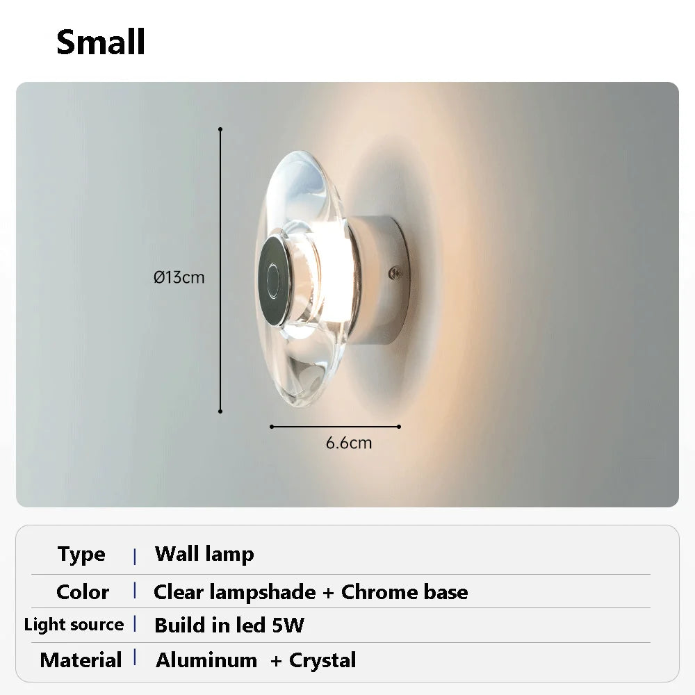 Applique murale cristal ronde LED – Chevet & Salon