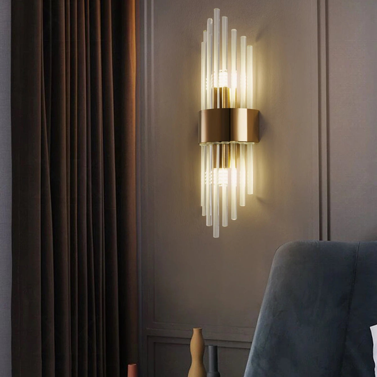 Applique murale décorative – Cristal doré/noir