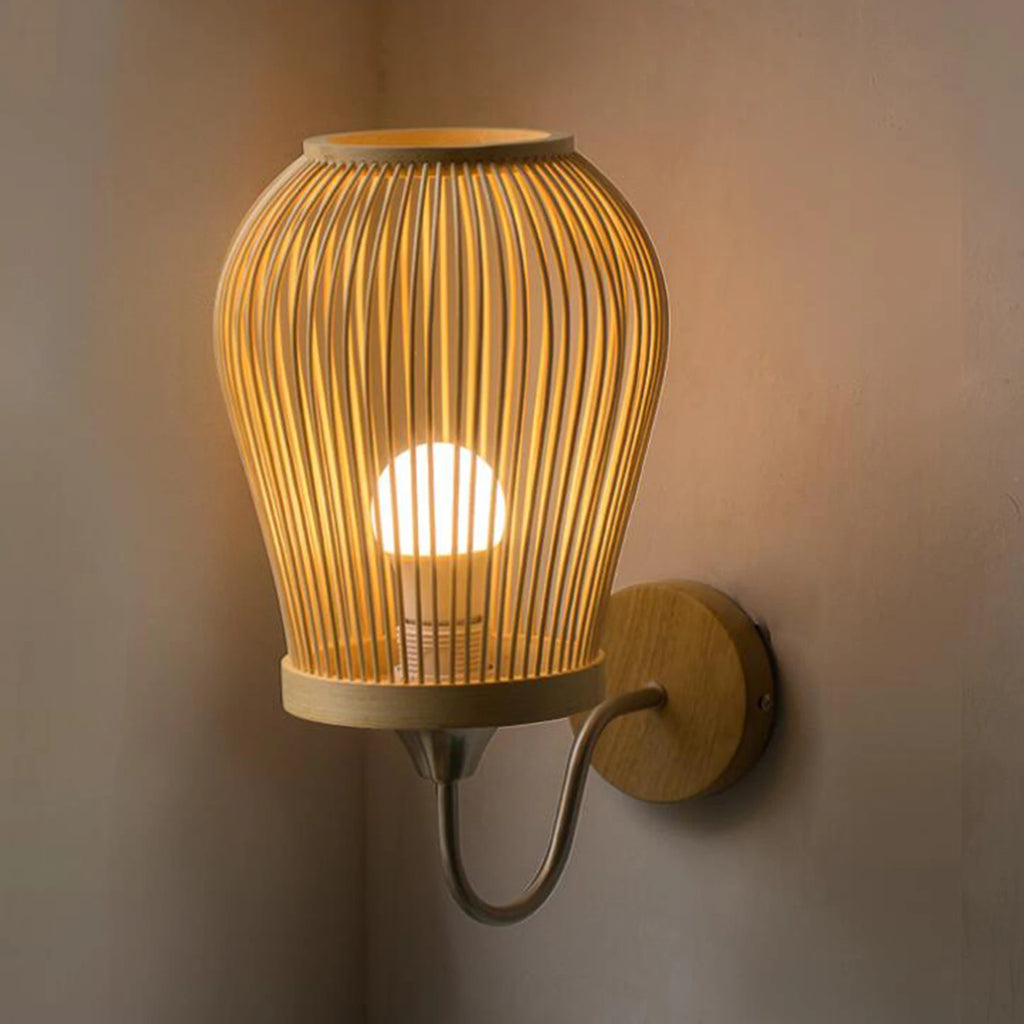Applique murale en bambou naturel vintage