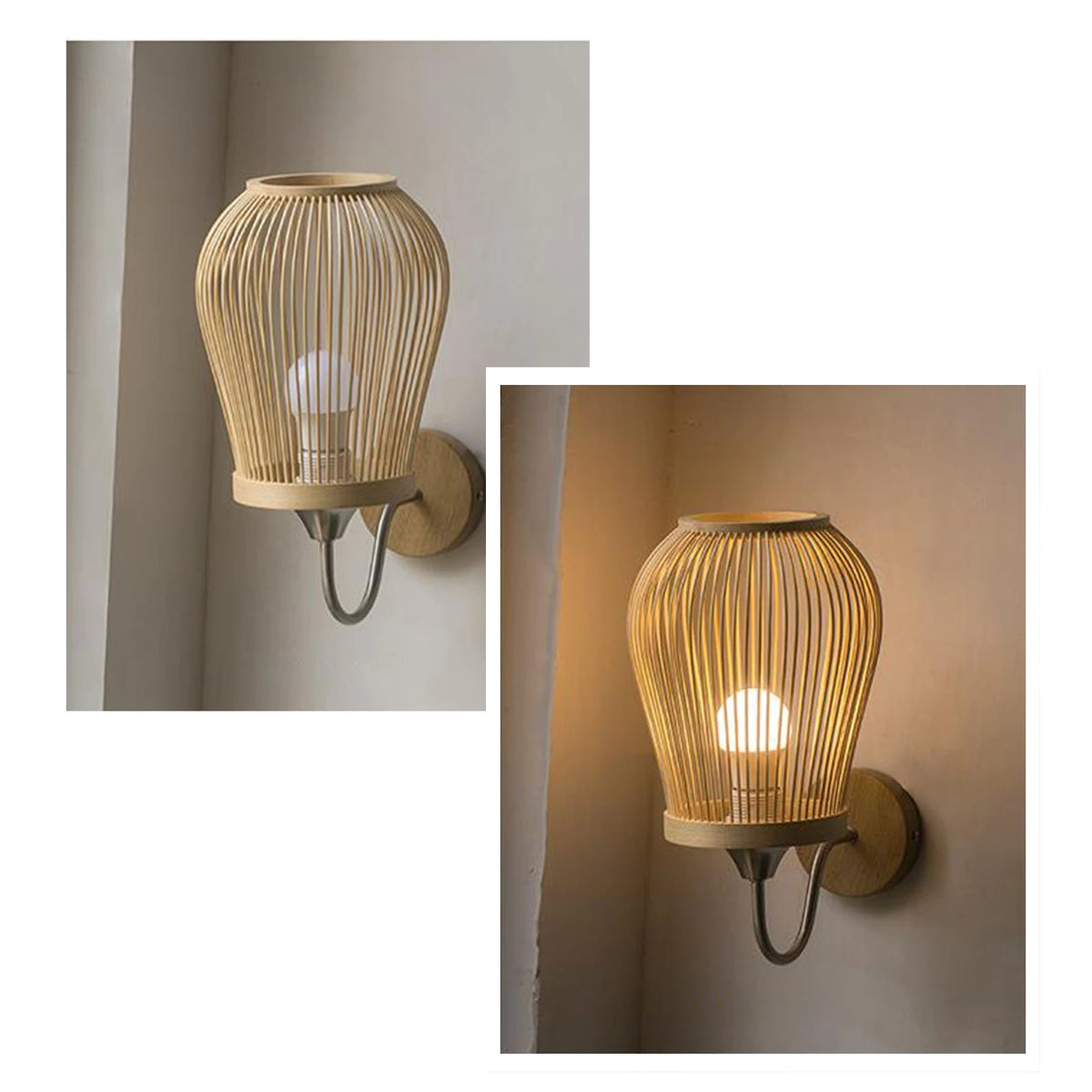 Applique murale en bambou naturel vintage