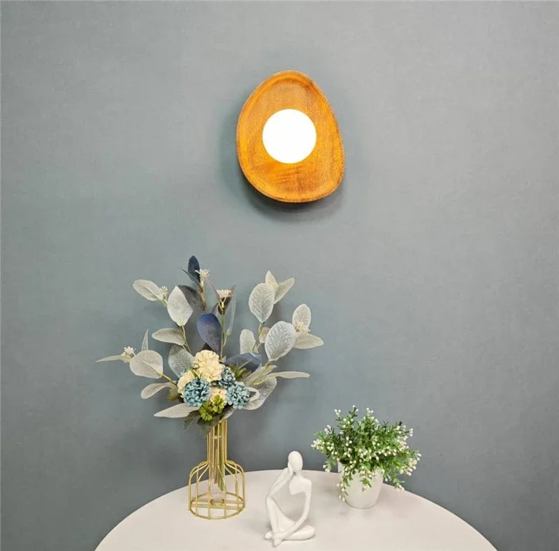 Applique murale en bois moderne LED – éclairage intérieur design naturel