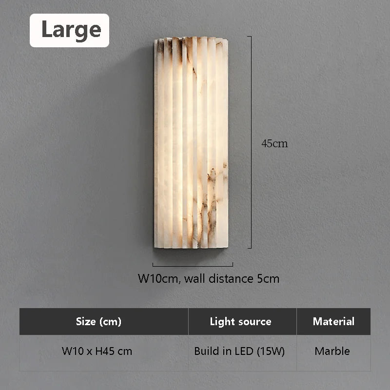 Applique murale en marbre – Lampe LED moderne pour chambre et salon