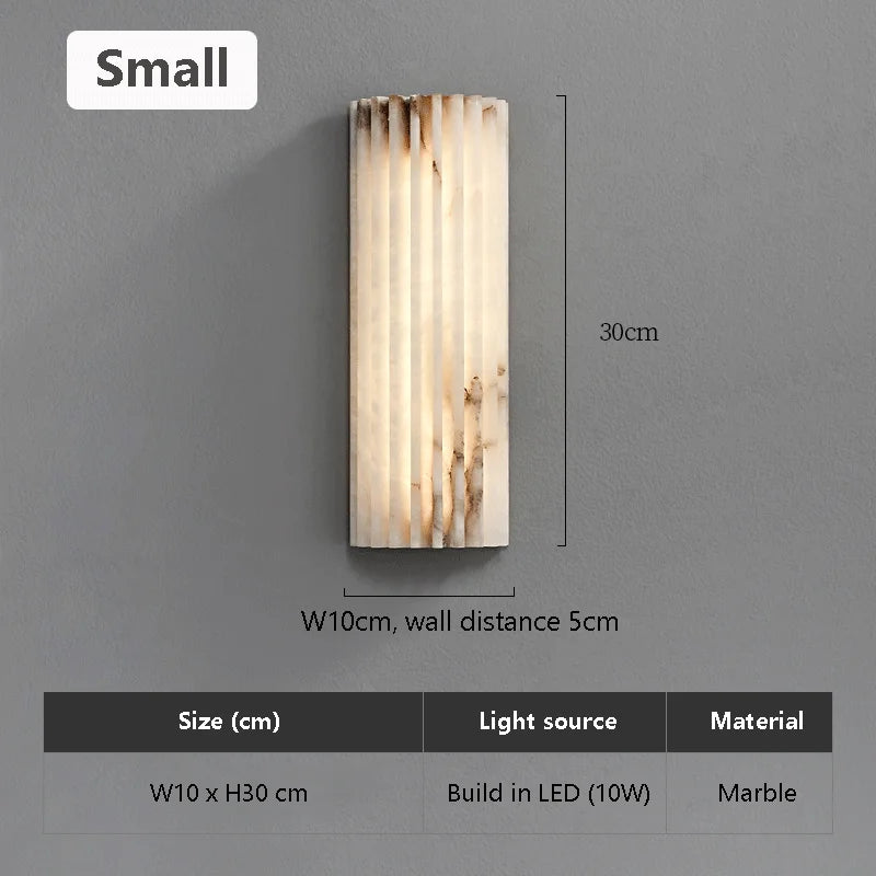 Applique murale en marbre – Lampe LED moderne pour chambre et salon