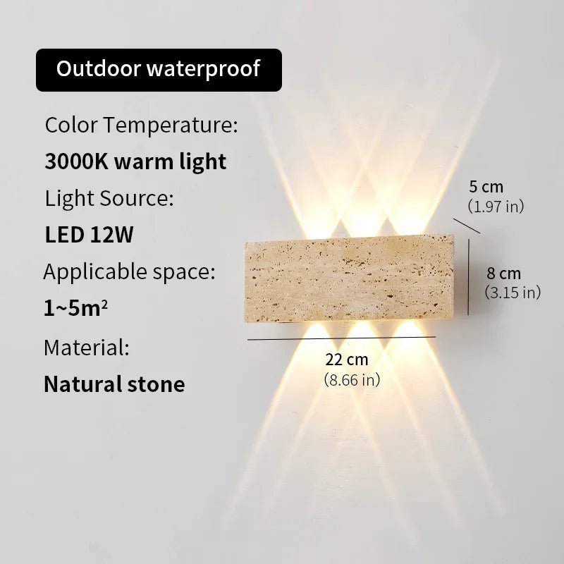 Applique murale en pierre LED – lampe moderne pour intérieur