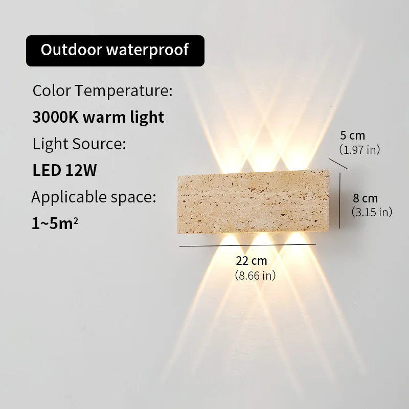 Applique murale en pierre LED – lampe moderne pour intérieur