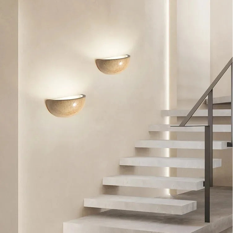 Applique murale en pierre LED – lampe japonaise design minimaliste