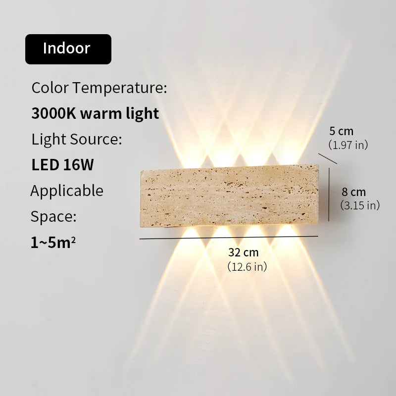 Applique murale en pierre LED – lampe moderne pour intérieur