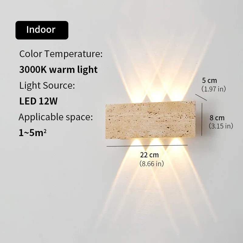 Applique murale en pierre LED – lampe moderne pour intérieur