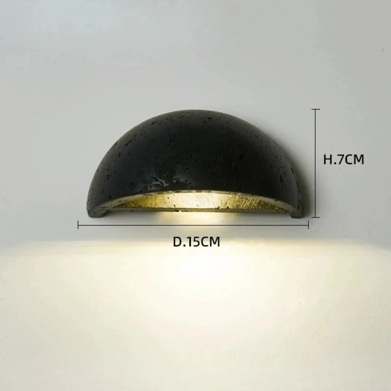 Applique murale en pierre LED – lampe japonaise design minimaliste