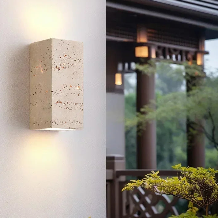 Applique murale en travertin naturel LED – lampe moderne IP65 étanche