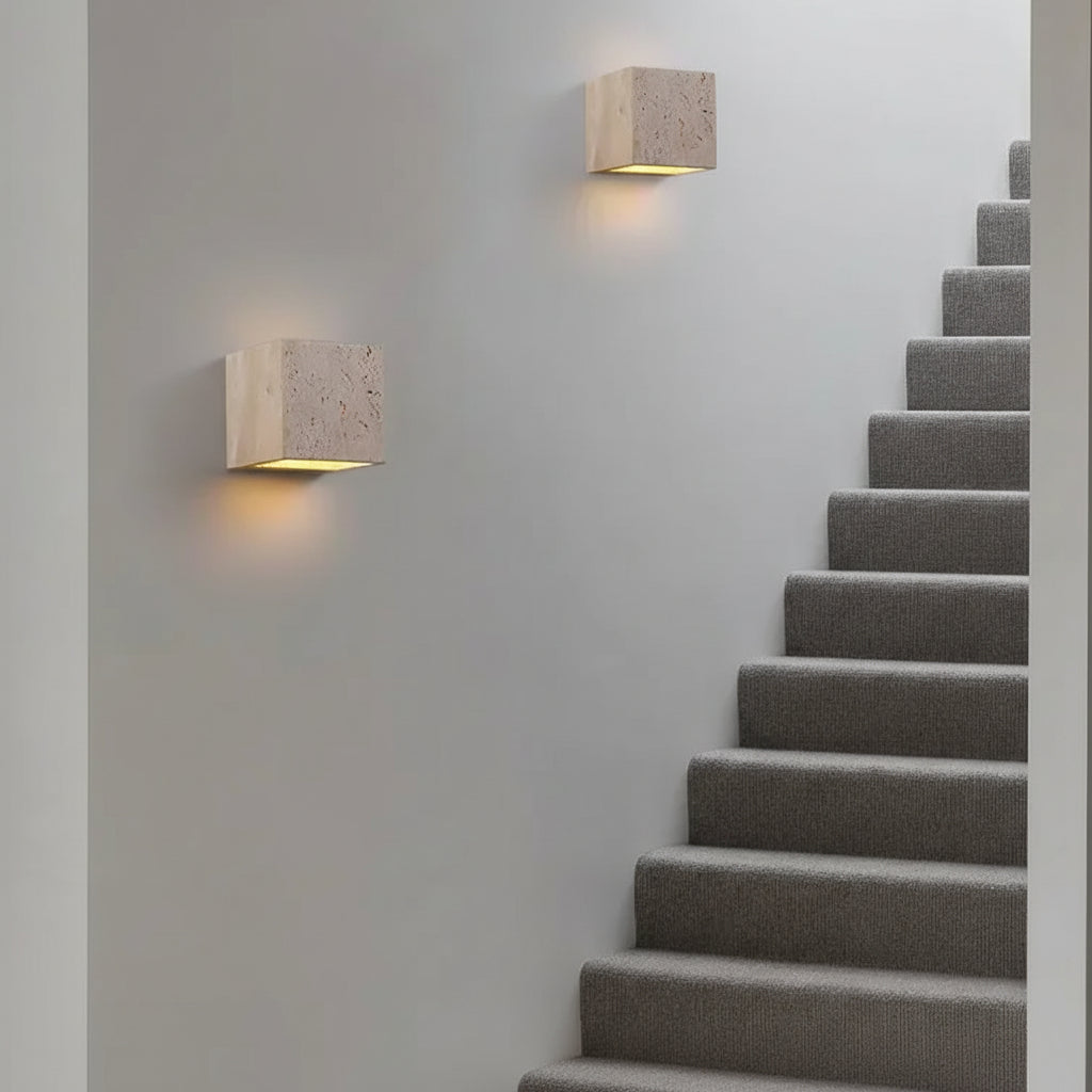 Applique murale en travertin naturel LED – lampe moderne IP65 étanche
