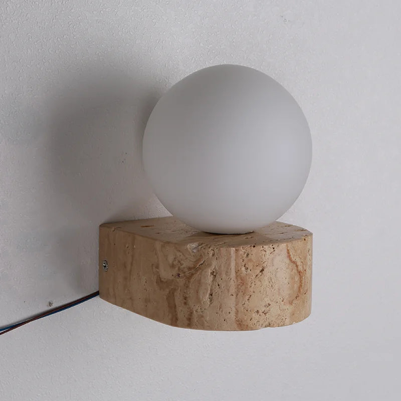 Applique murale en verre et pierre LED – lampe style européen moderne