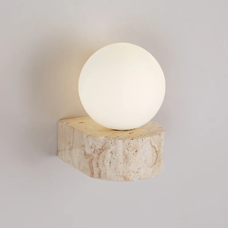 Applique murale en verre et pierre LED – lampe style européen moderne