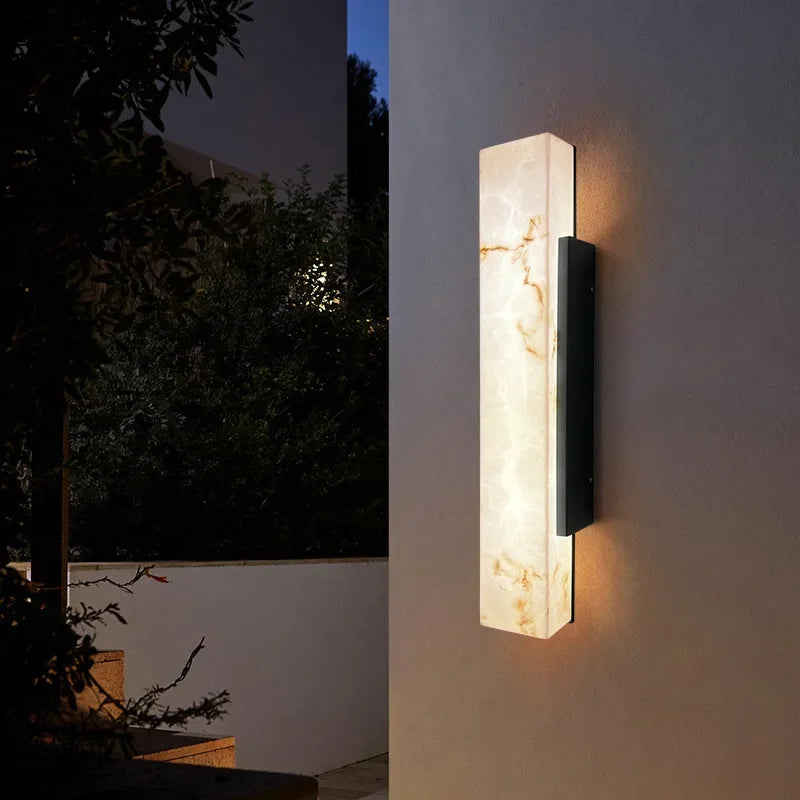 Applique murale extérieure LED IP65 effet marbre – Design moderne