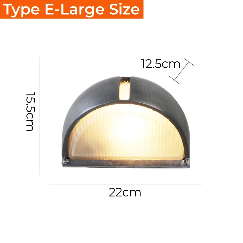 Applique murale extérieure vintage LED IP65 en aluminium et verre
