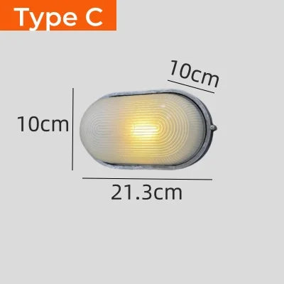 Applique murale extérieure vintage LED IP65 en aluminium et verre