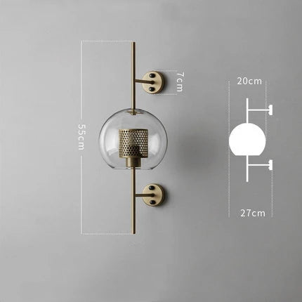 Applique murale industrielle en verre et métal – lampe LED style vintage