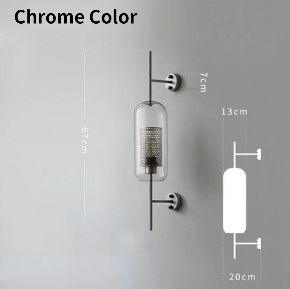 Applique murale industrielle en verre et métal – lampe LED style vintage