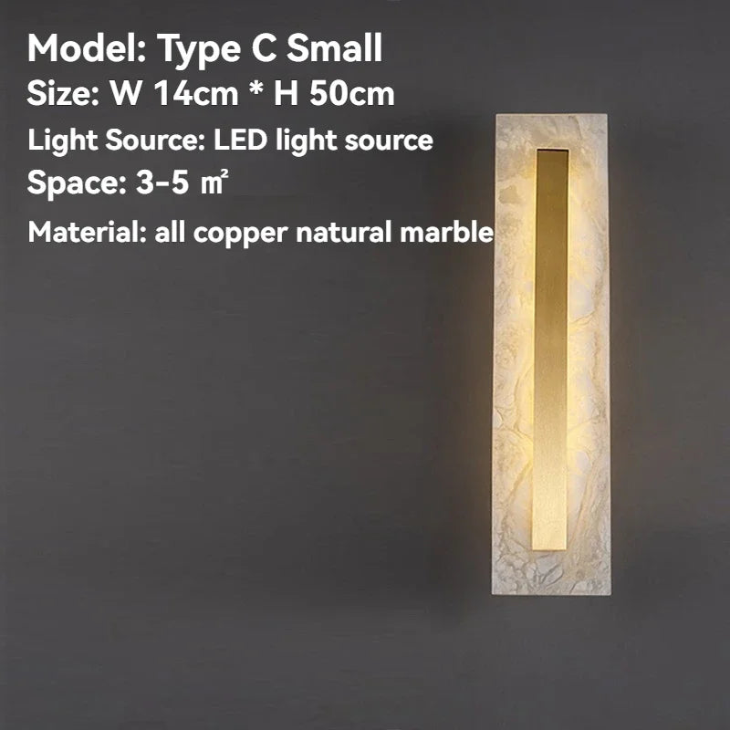 Applique murale marbre doré – Lampe LED luxe moderne | Chambre & Salon