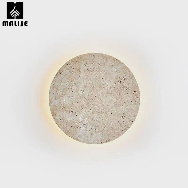 Applique murale marbre et bois LED – lampe japonaise design minimaliste