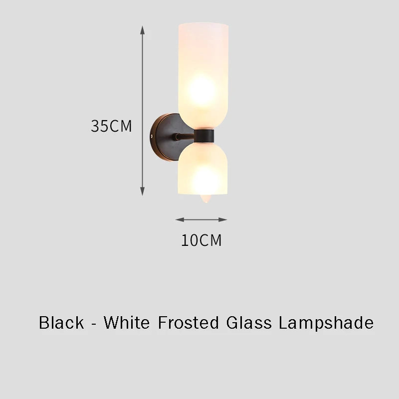 Applique murale noire et dorée LED – lampe moderne en verre et métal