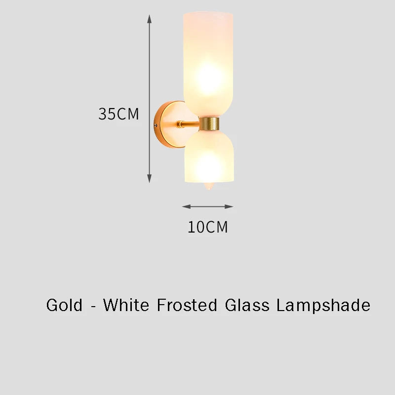 Applique murale noire et dorée LED – lampe moderne en verre et métal